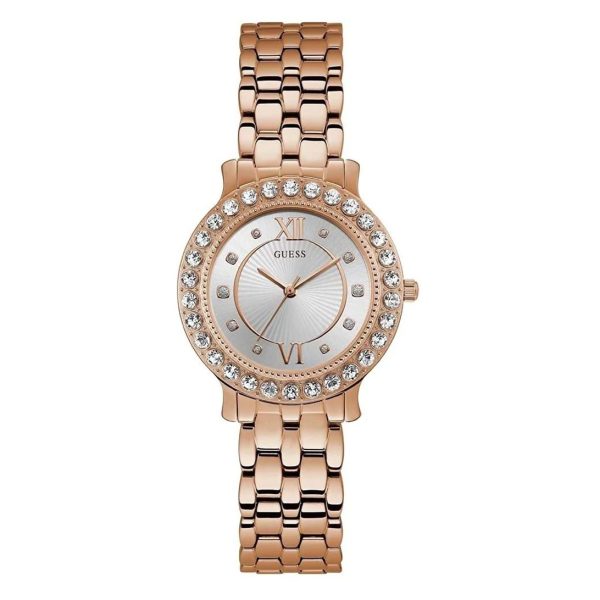 Montre femme Guess réf. W1062L3, chronographe quartz, acier inoxydable – vue principale, Horlova Maroc