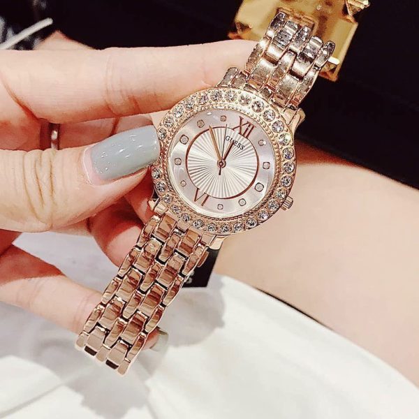Montre femme Guess réf. W1062L3, chronographe quartz, acier inoxydable – deuxième vue – Horlova Maroc