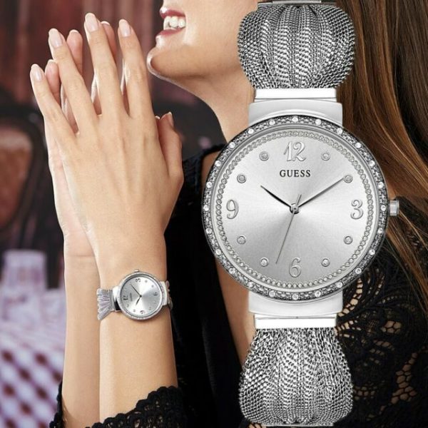 Montre femme Guess réf. W1083L1, mouvement quartz, acier inoxydable – troisième vue – Horlova Maroc