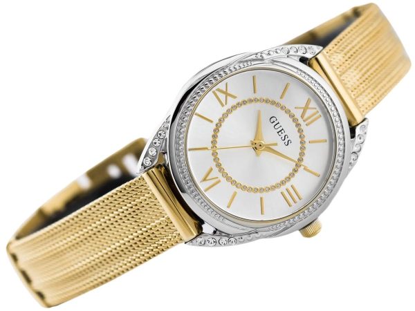 Montre femme Guess réf. W1084L2, mouvement quartz, acier inoxydable – vue principale, Horlova Maroc