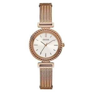 Montre femme Guess réf. W1152L3, bracelet acier, mouvement quartz – vue de face | Horlova Maroc