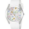 Montre femme Guess Wanderlust 39 mm réf. W1059L1, bracelet silicone, mouvement quartz – vue de face | Horlova Maroc