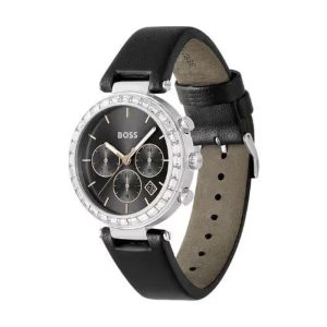 Montre femme Hugo Boss Andra réf. 1502689, mouvement quartz, boîtier 39 mm, acier inoxydable, cuir, verre minéral – deuxième vue