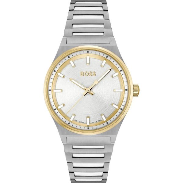 Montre femme Hugo Boss Candor réf. 1502734, mouvement quartz, boîtier 35 mm, acier inoxydable, verre minéral – vue principale, Horlova Maroc