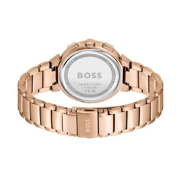 Montre femme Hugo Boss ONE réf. 1502678, chronographe quartz, boîtier 38 mm, acier inoxydable, verre minéral, étanche 30 m – troisième vue
