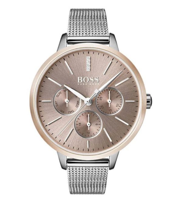 Montre femme Hugo Boss Symphony réf. 1502423, mouvement quartz, boîtier 38 mm, acier inoxydable – vue principale, Horlova Maroc