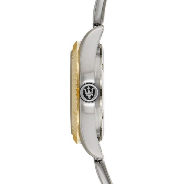 Montre femme Maserati Competizione 31 mm réf. R8853100505, cadran blanc, bracelet acier – vue de trois-quarts