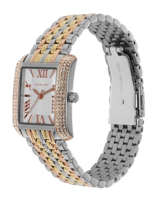 Montre femme Michael Kors 32 mm réf. MK4744, bracelet acier, mouvement quartz – vue de trois-quarts