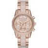 Montre femme Michael Kors 37 mm réf. MK6307, cadran rose, bracelet acier, mouvement quartz – vue de face | Horlova Maroc