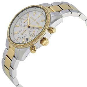 Montre femme Michael Kors réf. MK6474, chronographe quartz, boîtier 37 mm, acier inoxydable – vue principale, Horlova Maroc