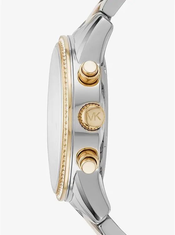Montre femme Michael Kors réf. MK6474, chronographe quartz, boîtier 37 mm, acier inoxydable – troisième vue