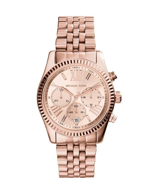 Montre femme Michael Kors 38 mm réf. MK5569, cadran rose, mouvement quartz – vue de face | Horlova Maroc