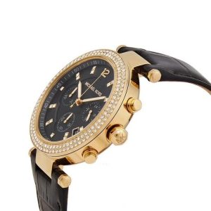 Montre femme Michael Kors réf. MK6984, chronographe quartz, boîtier 39 mm, acier inoxydable, cuir – deuxième vue