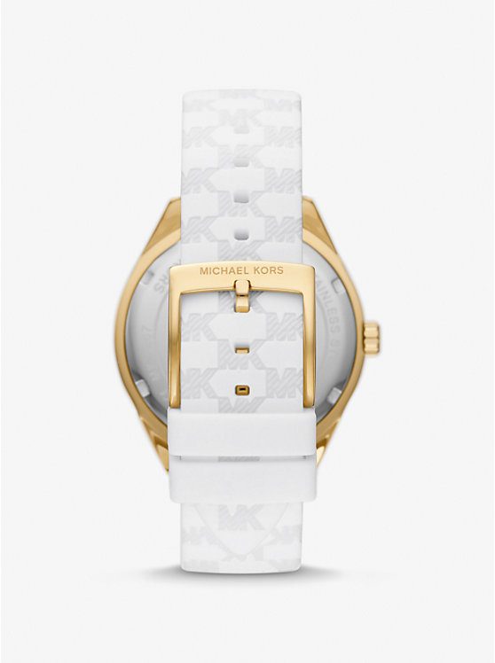 Montre femme Michael Kors 40 mm réf. MK7267, bracelet silicone, mouvement quartz – vue de trois-quarts
