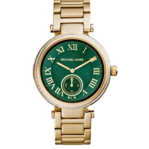 Montre femme Michael Kors 43 mm réf. MK6065, bracelet acier, mouvement quartz – vue de face | Horlova Maroc