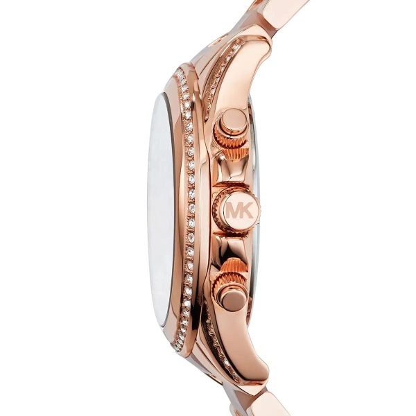 Montre femme Michael Kors Blair 39 mm réf. MK5943, cadran rose, bracelet acier – autre angle