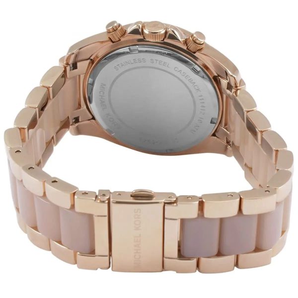 Montre femme Michael Kors Blair 39 mm réf. MK5943, cadran rose, bracelet acier – vue rapprochée