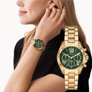 Montre femme Michael Kors Bradshaw réf. MK7257, chronographe quartz, boîtier 36 mm, acier inoxydable – vue principale, Horlova Maroc