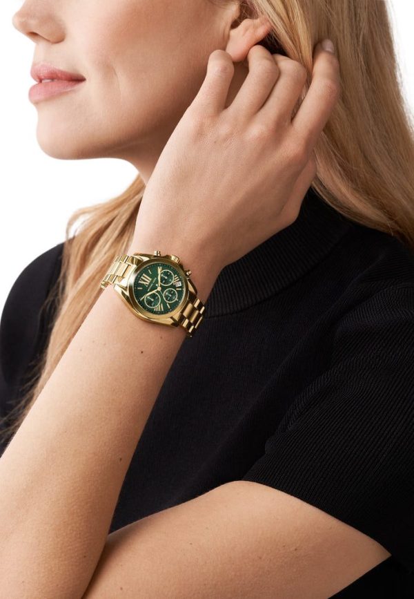 Montre femme Michael Kors Bradshaw réf. MK7257, chronographe quartz, boîtier 36 mm, acier inoxydable, étanche 100 m – deuxième vue