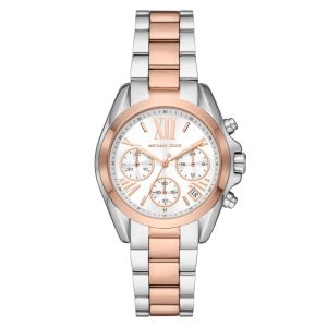 Montre femme Michael Kors Bradshaw 36 mm réf. MK7258, cadran blanc, bracelet acier – vue de face | Horlova Maroc