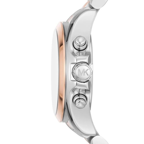Montre femme Michael Kors Bradshaw 36 mm réf. MK7258, cadran blanc, bracelet acier – autre angle
