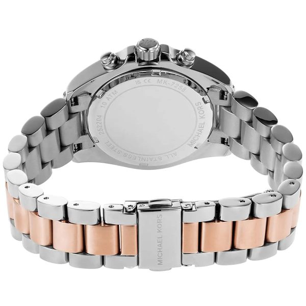 Montre femme Michael Kors Bradshaw 36 mm réf. MK7258, cadran blanc, bracelet acier – vue rapprochée