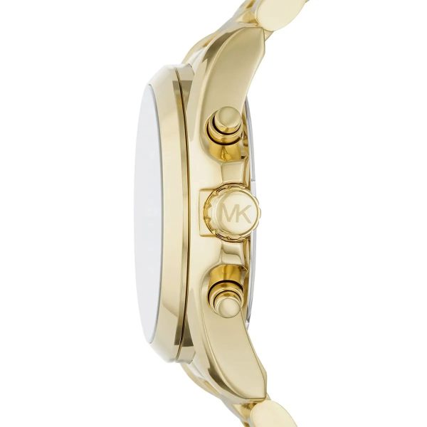 Montre femme Michael Kors Bradshaw 43 mm réf. MK5739, cadran noir, bracelet acier – vue de trois-quarts