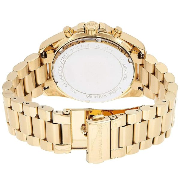 Montre femme Michael Kors Bradshaw 43 mm réf. MK5739, cadran noir, bracelet acier – autre angle