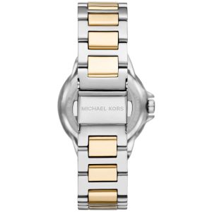 Montre femme Michael Kors Camille 32 mm réf. MK6982, cadran blanc, bracelet acier – vue de trois-quarts