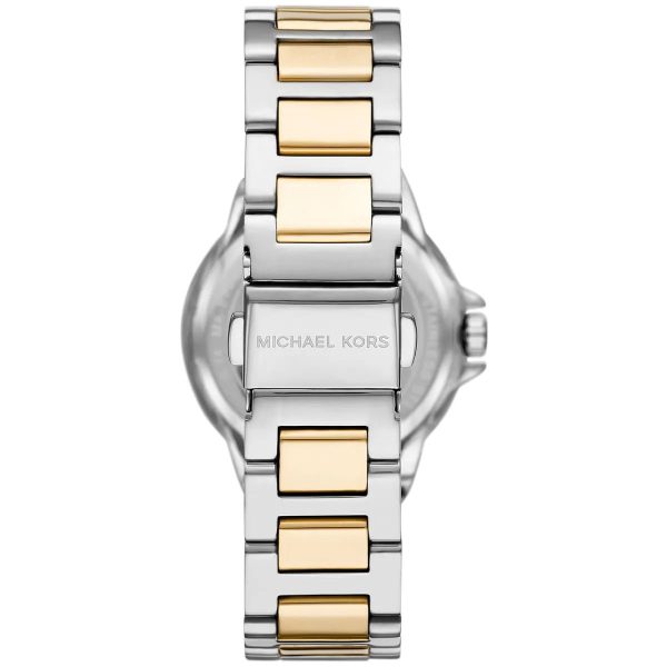Montre femme Michael Kors Camille 32 mm réf. MK6982, cadran blanc, bracelet acier – vue de trois-quarts