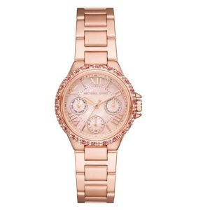 Montre femme Michael Kors Camille 33 mm réf. MK7273, cadran nacré, bracelet acier, mouvement quartz – vue de face | Horlova Maroc