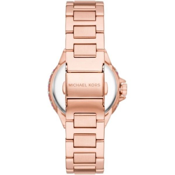 Montre femme Michael Kors Camille 33 mm réf. MK7273, cadran nacré, bracelet acier – vue de trois-quarts