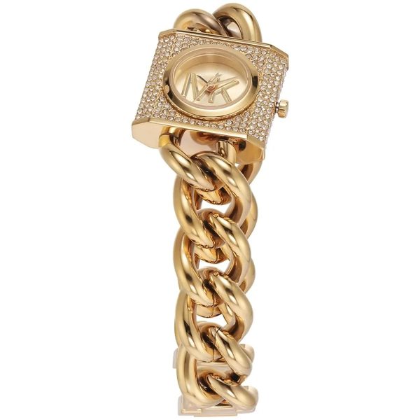 Montre femme Michael Kors Chain Lock 25 mm réf. MK4711, cadran doré, mouvement quartz – autre angle