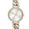 Montre femme Michael Kors Chaîne 38 mm réf. MK4633, cadran blanc, bracelet acier, mouvement quartz – vue de face | Horlova Maroc