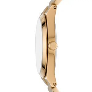 Montre femme Michael Kors Channing 36 mm réf. MK6623, cadran doré, bracelet acier – vue de trois-quarts