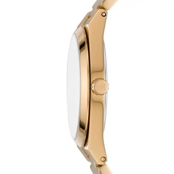 Montre femme Michael Kors Channing 36 mm réf. MK6623, cadran doré, bracelet acier – vue de trois-quarts