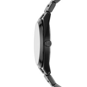 Montre femme Michael Kors Channing 36 mm réf. MK6625, cadran noir, bracelet acier – vue de trois-quarts