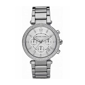 Montre femme Michael Kors Chronographe 39 mm réf. MK5353, bracelet acier – vue de trois-quarts