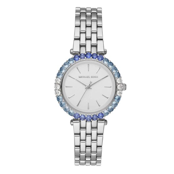 Montre femme Michael Kors Darci 26 mm réf. MK4516, cadran blanc, bracelet acier, mouvement quartz – vue de face | Horlova Maroc