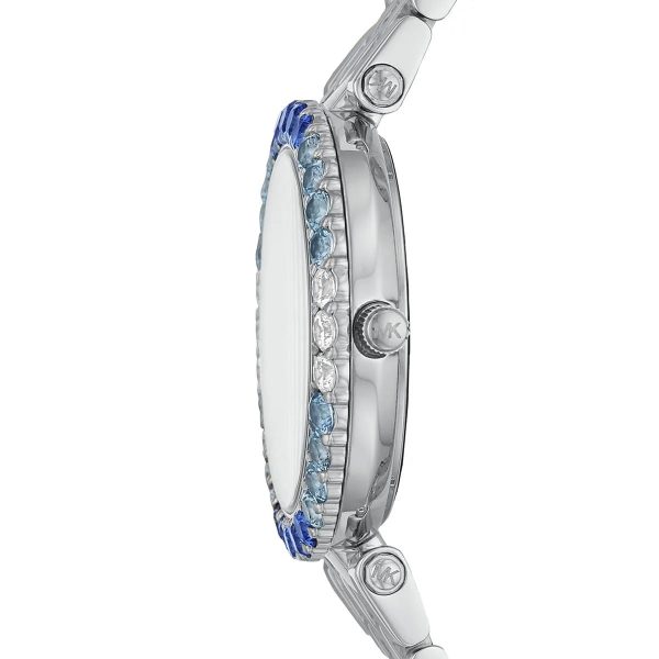 Montre femme Michael Kors Darci 26 mm réf. MK4516, cadran blanc, bracelet acier – vue de trois-quarts