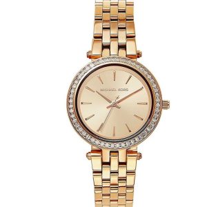 Montre femme Michael Kors Darci 33 mm réf. MK3366, bracelet acier, mouvement quartz – vue de face | Horlova Maroc