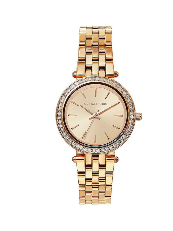 Montre femme Michael Kors Darci 33 mm réf. MK3366, bracelet acier, mouvement quartz – vue de face | Horlova Maroc