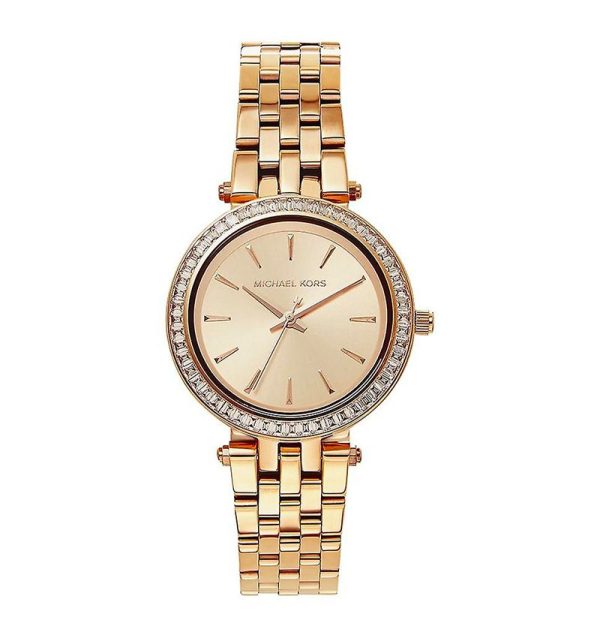 Montre femme Michael Kors Darci 33 mm réf. MK3366, bracelet acier, mouvement quartz – vue de trois-quarts
