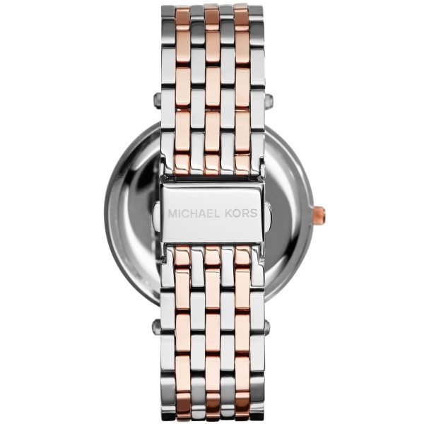 Montre femme Michael Kors Darci 39 mm réf. MK3353, cadran bleu, bracelet acier – vue de trois-quarts