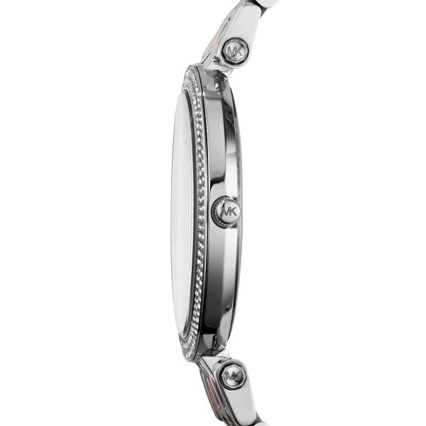 Montre femme Michael Kors Darci 39 mm réf. MK3353, cadran bleu, bracelet acier – autre angle