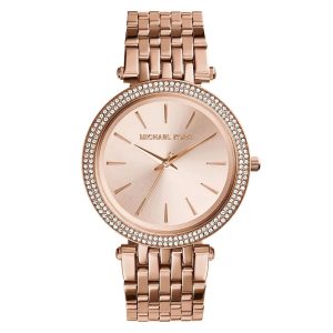 Montre femme Michael Kors Darci Rose Gold 39 mm réf. MK3192, cadran rose, bracelet acier, mouvement quartz – vue de face | Horlova Maroc