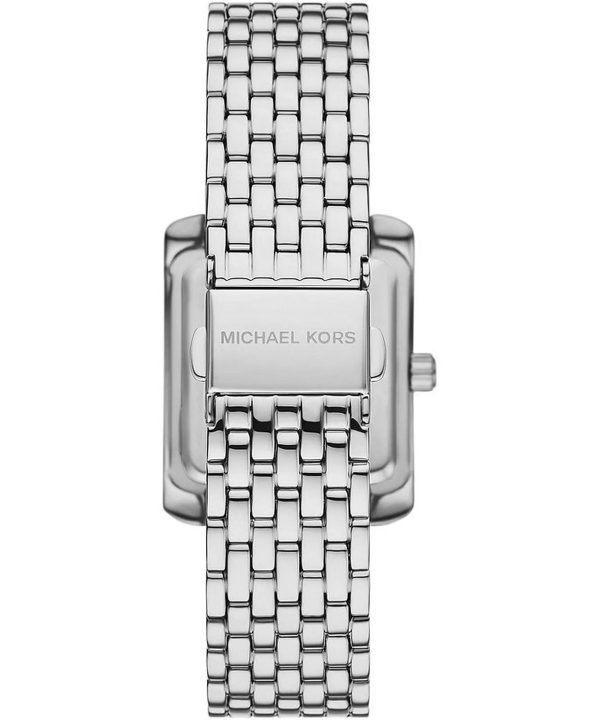 Montre femme Michael Kors Emery 27 mm réf. MK4829, cadran bleu, bracelet acier – vue de trois-quarts