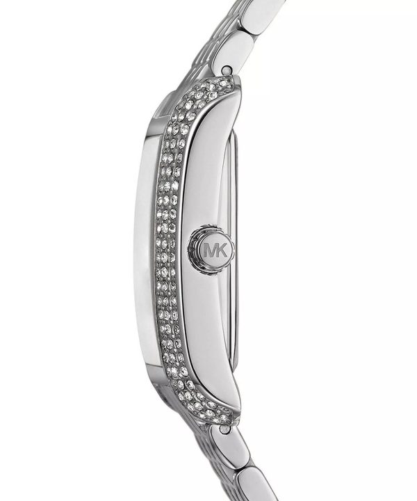 Montre femme Michael Kors Emery 27 mm réf. MK4829, cadran bleu, bracelet acier – autre angle
