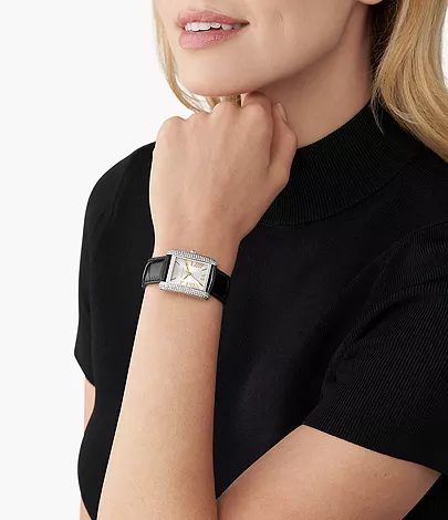 Montre femme Michael Kors Emery réf. MK4696, mouvement quartz, boîtier 33 mm, acier inoxydable, cuir – vue principale, Horlova Maroc