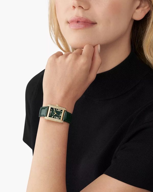 Montre femme Michael Kors Emery réf. MK4697, mouvement quartz, boîtier 33 mm, acier inoxydable, cuir – vue principale, Horlova Maroc
